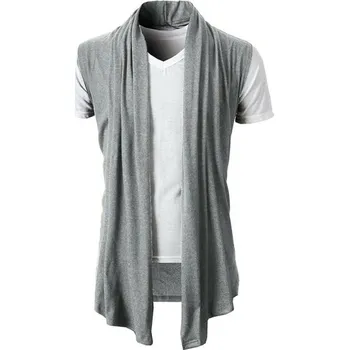 Pánský svetr Pánský cardigan s krátkým rukávem F1119 šedá M