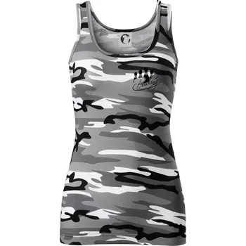 Dámské tričko Bowling kuželky - Dámské Maskáčové tílko - 2XL ( Šedý maskáč )