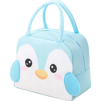 Dětský batoh Izolovaná taška na oběd 23 x 14 x 19 cm Ilustrovaný tučňák Termotaška na jídlo Přenosná taška s chlazením Obědový box