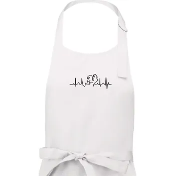 Kuchyňská zástěra Kohout ekg - Dámská zástěra na vaření - Univerzální velikost ( Bílá )