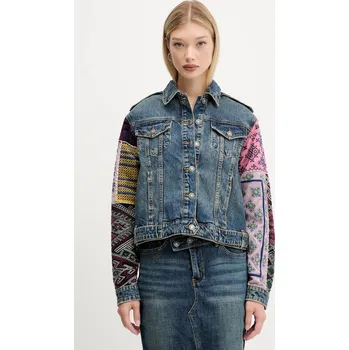 Dámská bunda Džínová bunda Desigual ETNIC 25WWED14 námořnická modř 59A, vel. XL