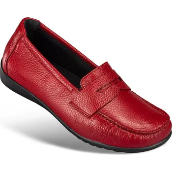 Dámská zdravotní obuv Dámské nazouvací polobotky, hladká useň, červená: 41