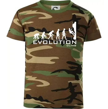 Chlapecké oblečení Evolution Climb - Dětské maskáčové triko - 122 cm/6 let ( Hnědý maskáč )