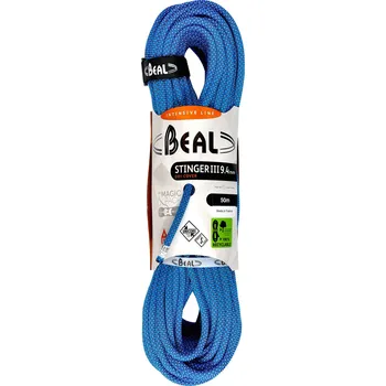 Lano Lezecké lano Beal Stinger III 9,4 mm 50 m Unicore Dry Cover - blue