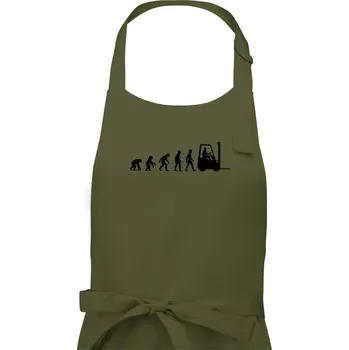 Kuchyňská zástěra Evoluce ještěrka - Pánská zástěra na vaření - Univerzální velikost ( Khaki )