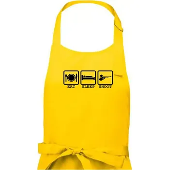 Kuchyňská zástěra Eat sleep shot - Pánská zástěra na vaření - Univerzální velikost ( Žlutá )