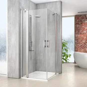 Roth MELINA LINE MI EPF+MI EPF Sprchový kout čtvercový 90x90 cm Profil: Černá, Sklo: Hladké čiré