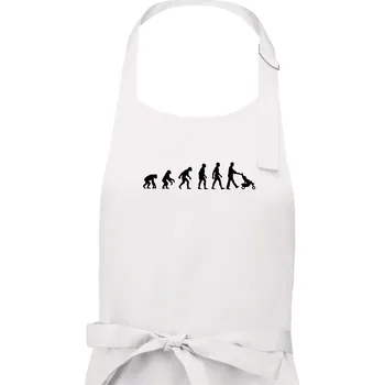 Kuchyňská zástěra Evoluce tatínek - Dámská zástěra na vaření - Univerzální velikost ( Bílá )