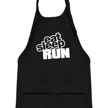 Kuchyňská zástěra Eat sleep run velké - Dětská zástěra na vaření - Univerzální velikost ( Černá )