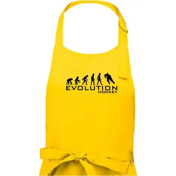 Kuchyňská zástěra Evoluce Hockey - hráč - Pánská zástěra na vaření - Univerzální velikost ( Žlutá )