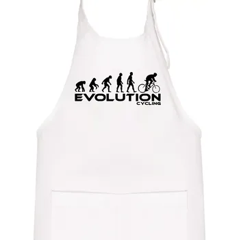 Kuchyňská zástěra Evoluce cyklistiky - Dětská zástěra na vaření - Univerzální velikost ( Bílá )