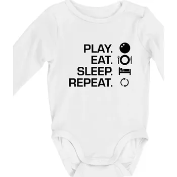 Kojenecký body Play eat sleep squash - Body kojenecké s dlouhým rukávem - Dlouhý r. do 3 měs ( Bílá )