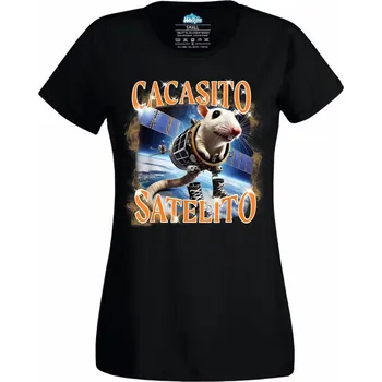 Dámské tričko Italský Brainrot Cacasito Satelito (Velikost: 4XL, Barva: Černá)