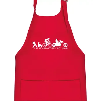 Kuchyňská zástěra Evolution of man (Chopper) - Dětská zástěra na vaření - Univerzální velikost ( Červená )