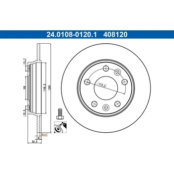 Brzdový kotouč Brzdový kotouč ATE 24.0108-0120.1