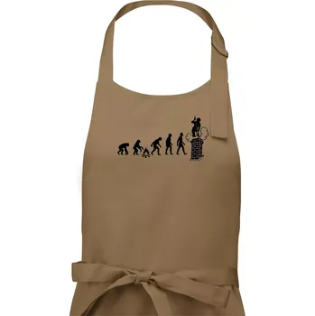 Kuchyňská zástěra Evoluce kominík - Pánská zástěra na vaření - Univerzální velikost ( Cappuccino )