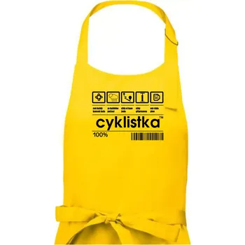 Kuchyňská zástěra Čárový kód - Cyklistka - Dámská zástěra na vaření - Univerzální velikost ( Žlutá )