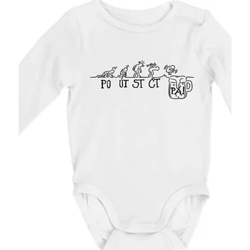 Kojenecký body Pondělí až pátek evoluce pivo - Body kojenecké s dlouhým rukávem - Dlouhý r. do 3 měs ( Bílá )