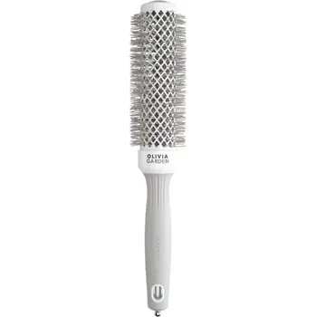 kartáč na vlasy Olivia Garden Expert Blowout Speed T35 White & Grey kartáč s prodlouženým tělem 35 mm