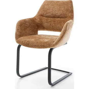 Jídelní židle DELIFE Jídelní židle Yago-Flex s područkami žinylka rezavá jídelní židle plochá černá taštičkové pružiny