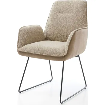 Jídelní židle DELIFE Jídelní židle Zoa-Flex kombinace materiálů tmavě béžová tenká podnož černá taštičkové pružiny