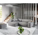 DELIFE Rohová pohovka Sirpio XL 270x170 cm mikrovlákno taupe variabilní lenoška s taburetem