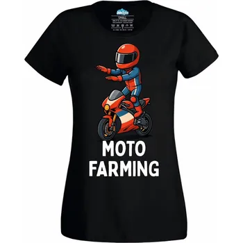 Dámské tričko Aura Moto Farming (Velikost: 4XL, Barva: Černá)