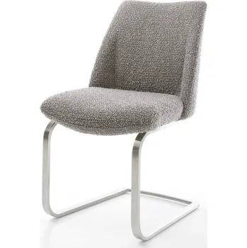 Jídelní židle DELIFE Jídelní židle Elso-Flex bouclé stříbrně šedá jídelní židle plochá nerezová ocel taštičkové pružiny