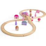 Bigjigs Rail Dřevěná vláčkodráha osmička pro princezny 35 dílů