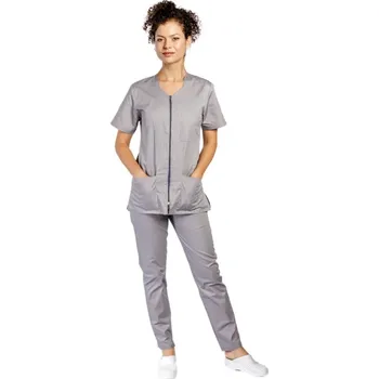Zdravotnický oděv Šedý zdravotnický set na zip - dámský | drinuniforma.cz