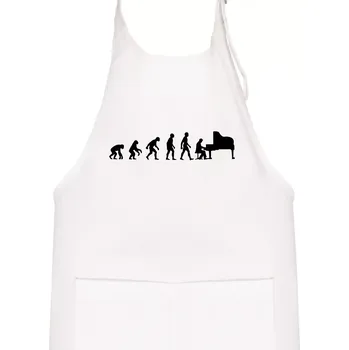 Kuchyňská zástěra Evoluce piano - Dětská zástěra na vaření - Univerzální velikost ( Bílá )