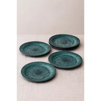 Sada nádobí House Doctor Zelený talíř Serveur 24,4 cm, sada 4 ks