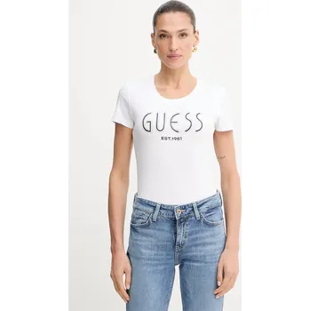 Dámské tričko Tričko Guess dámské, bílá barva, W5YI05 J1314 W5YI05.J1314 00X, vel. XL