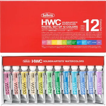 Vodová barva Akvarelové barvy Holbein 5ml - Pastel, sada 12 ks
