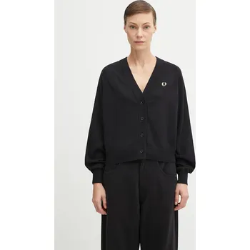 Dámský svetr Bavlněný kardigan Fred Perry dámský, černá barva, K1120, 34, 99X