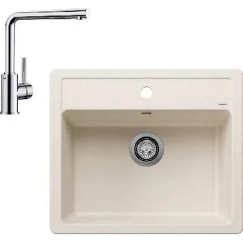 Granitový dřez Blanco - Set dřezu Legra 6 a baterie Mila, jemná bílá/chrom SET 07-A 25 MILA bilso