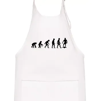 Kuchyňská zástěra Evoluce onewheel - Dětská zástěra na vaření - Univerzální velikost ( Bílá )