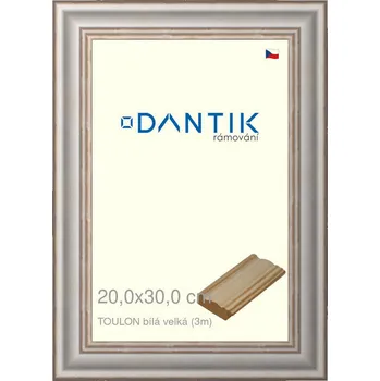 Rám na obraz DANTIK rámeček 20x30 | TOULON bílá velká (Sklo Čiré) (Vyrobeno s láskou u nás v DANTIKU)