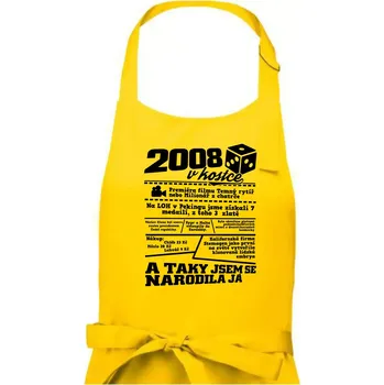 Kuchyňská zástěra 2008 v kostce - Dámská zástěra na vaření - Univerzální velikost ( Žlutá )