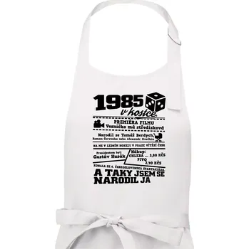 Kuchyňská zástěra 1985 v kostce - Pánská zástěra na vaření - Univerzální velikost ( Bílá )