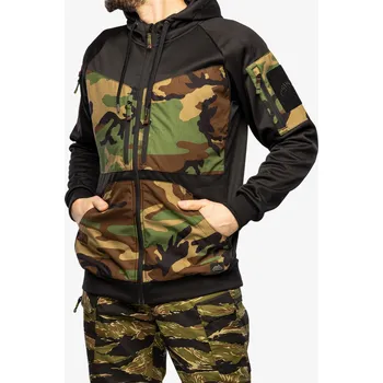 Pánská mikina Mikina s kapucí Helikon-Tex Rouge Hoodie Full Zip - black/us woodland