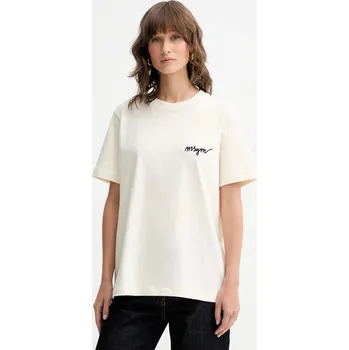 Bavlněné tričko MSGM 2000MDM540.200002 béžová 01X, vel. S