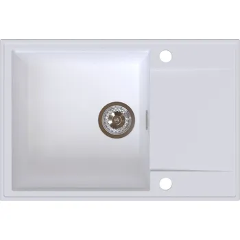 Granitový dřez Sink Quality Sink55, kuchyňský granitový dřez 680x460x215 mm, bílá, SKQ-SINK.W.1KDO