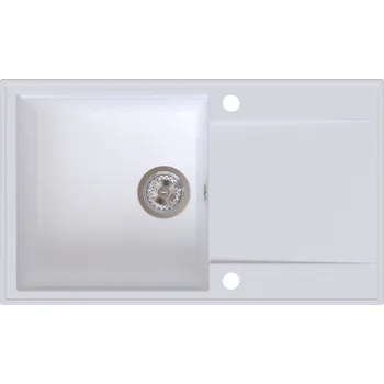 Granitový dřez Sink Quality Sink55, kuchyňský granitový dřez 780x460x215 mm, bílá, SKQ-SINK.W.1KDOL