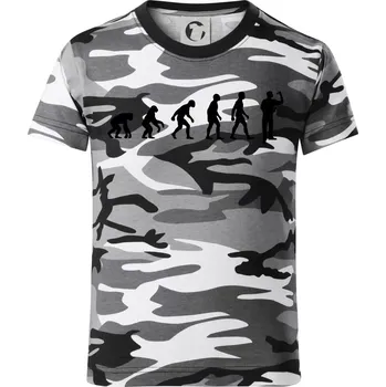 Chlapecké tričko Evoluce šipky - Dětské maskáčové triko - 134 cm/8 let ( Šedý maskáč )