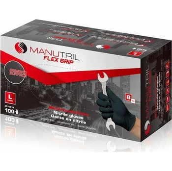 Pracovní rukavice Nitrilové rukavice, odolné, černé, vel. M