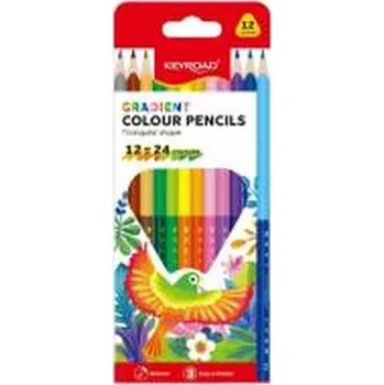 Set školních potřeb Kredki ołówkowe gradientowe 12 kolorów