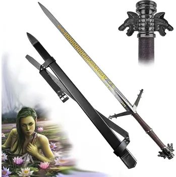 Replika zbraně CHL WITCHER/Zaklínačský stříbrný meč "AERONDIGHT SWORD" se zádovým popruhem