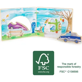 Výuková hračka small foot Dřevěná knížka policie