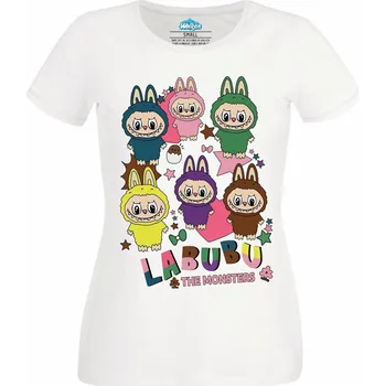 Dámské tričko Dámské tričko Labubu Monstra The Monsters (Velikost: XS, Barva: Bílá)